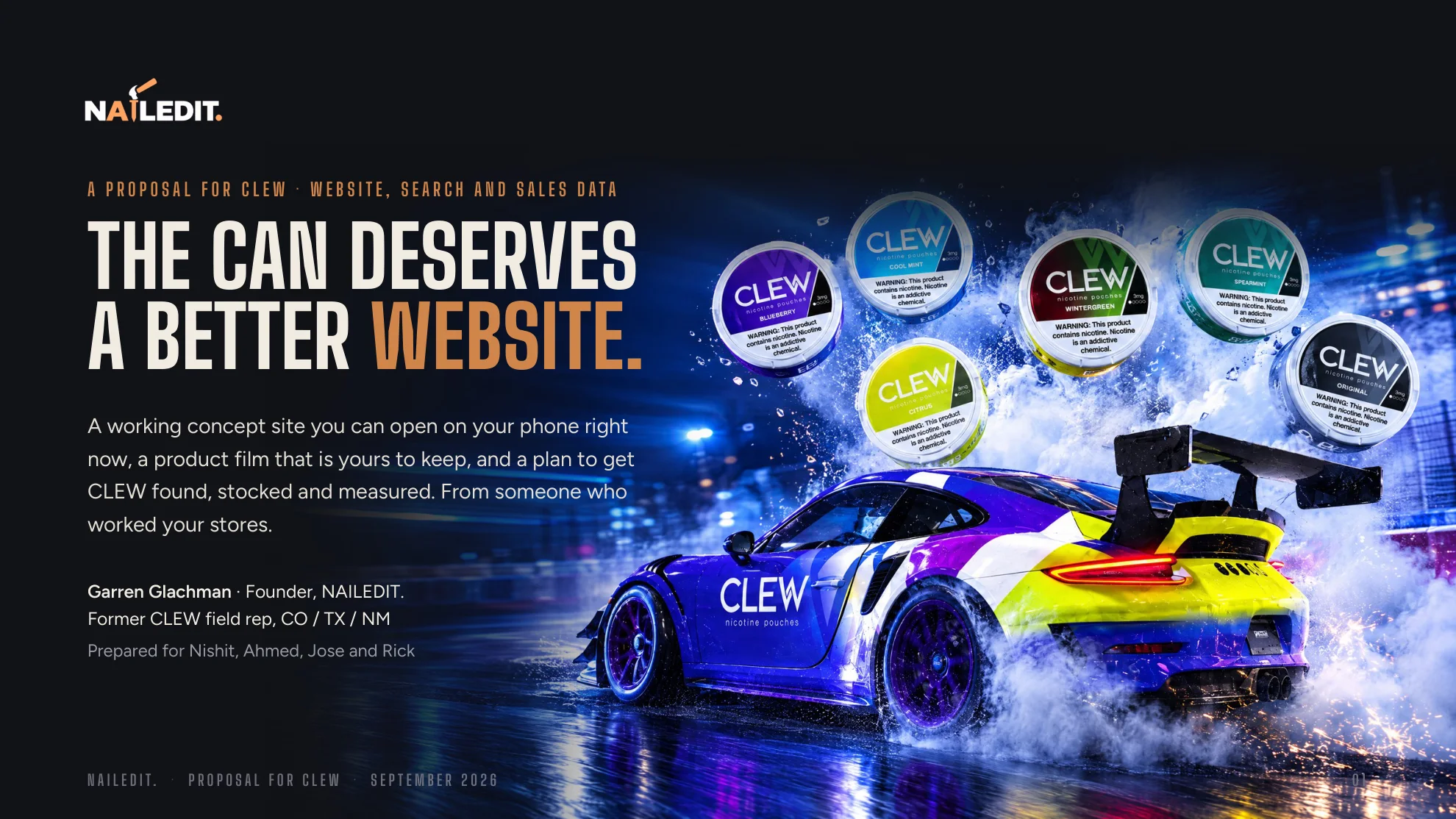 The CLEW proposal cover: the can deserves a better website